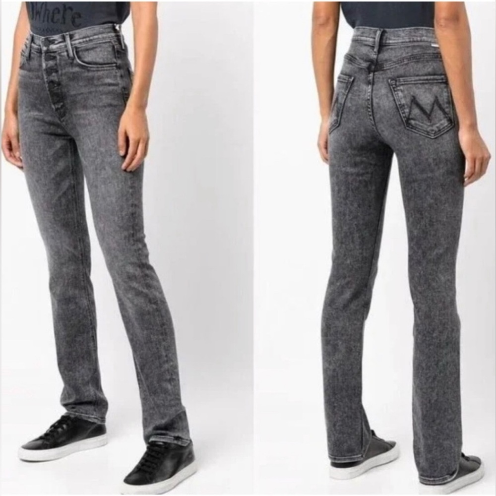 MOTHER The Pixie Dazzler Skimp Jeans Train Stops Button Fly High Rise Size 28